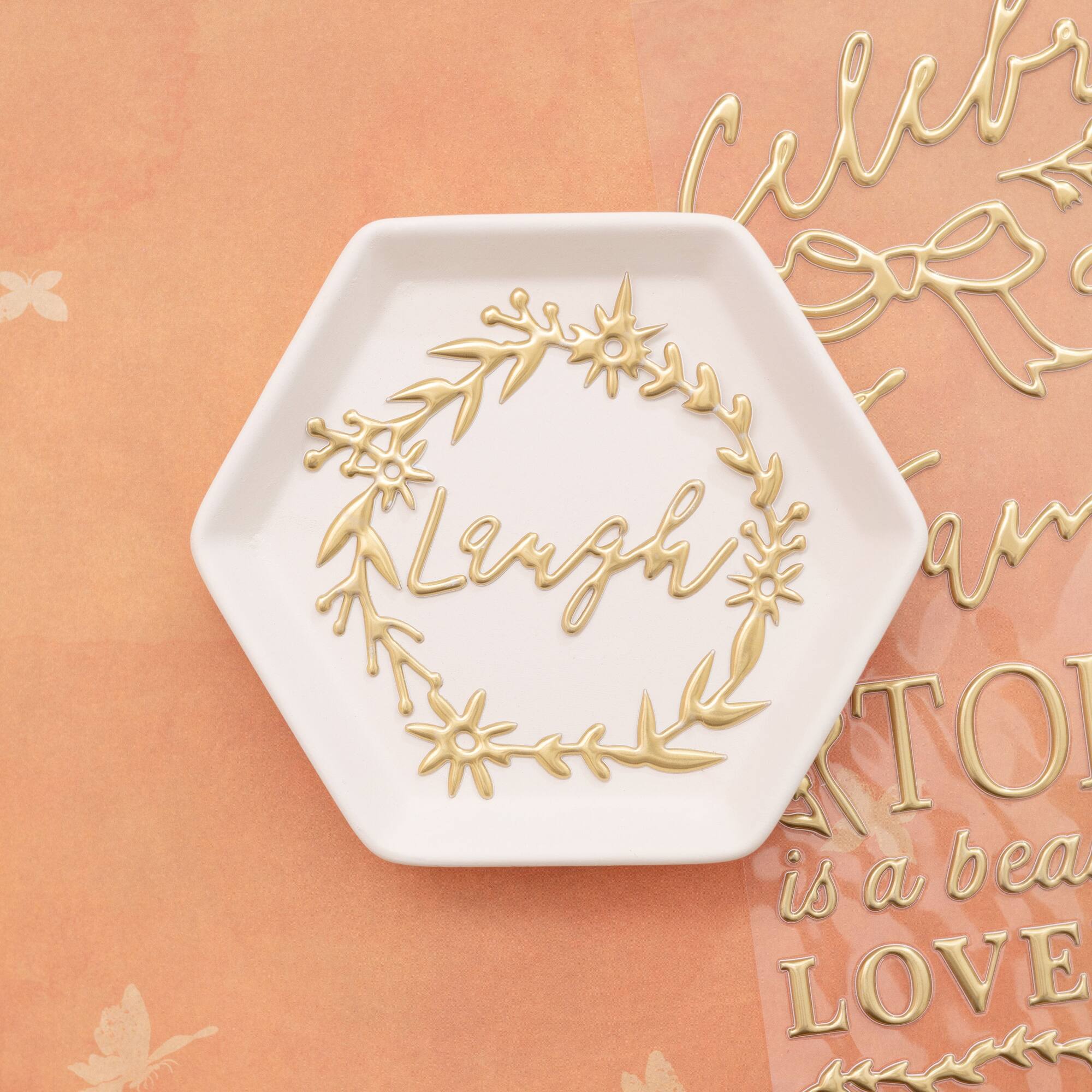 K & Company Antique Garden Metallic Gold Dimensional Puffy Stickers